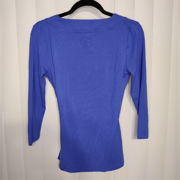 NWT Ralph Lauren blue quarter sleeve blouse size small - Picture 2 of 3